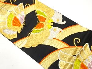 アンティーク　蝶模様織り出し袋帯（材料）